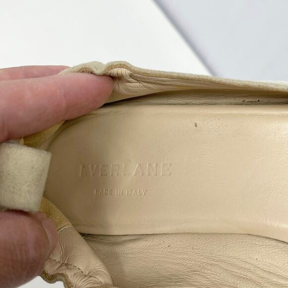Everlane Natural Suede Leather The Day Heel Womens 11 Elasticized Ballet 2" Heel - Picture 9 of 10